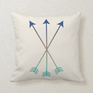 Arrows Modern Tribal Watercolor Art Navy and Blue Cushion
