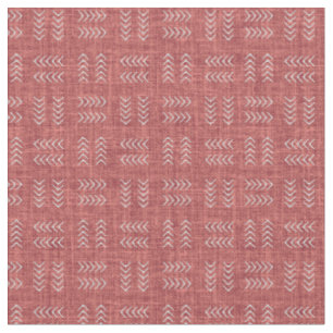 Arrows on Dark Blush Linen Fabric