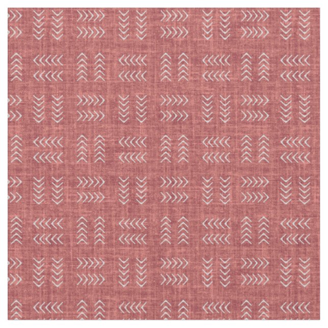 Arrows on Dark Blush Linen Fabric (Close Up)