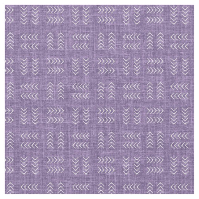 Arrows on Dark Heather Purple Linen Fabric (Close Up)
