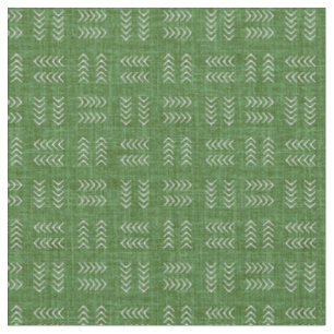 Arrows on Emerald Green Linen Fabric