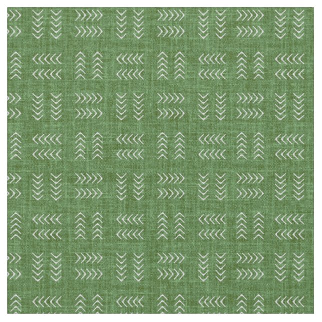Arrows on Emerald Green Linen Fabric (Close Up)