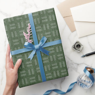 Arrows on Forest Green Linen Wrapping Paper