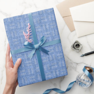 Arrows on Little Boy Blue Linen Wrapping Paper