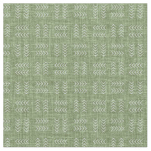 Arrows on Pickle Green Linen Fabric