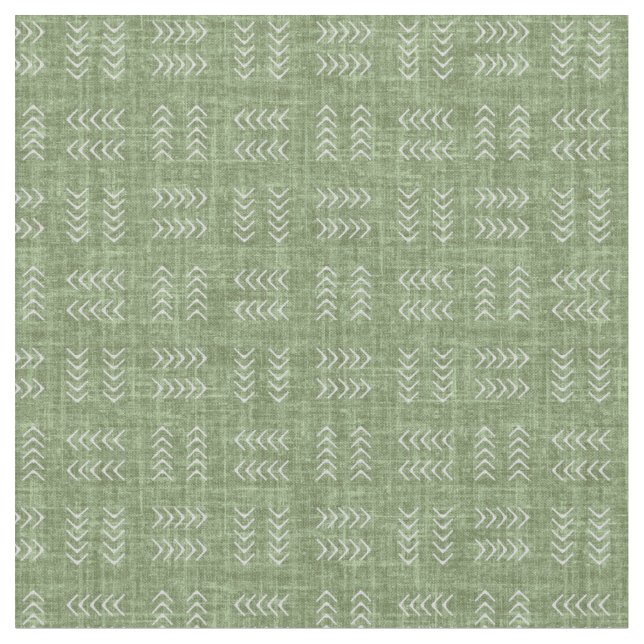 Arrows on Pickle Green Linen Fabric (Close Up)