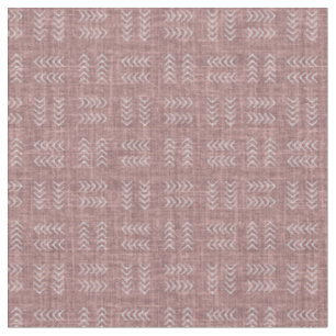 Arrows on Redwood Linen Fabric