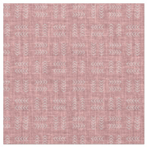Arrows on Rose Pink Linen Fabric