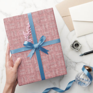 Arrows on Rose Pink Linen Wrapping Paper