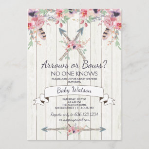 Arrows or Bows No One Knows Baby Shower Invitation