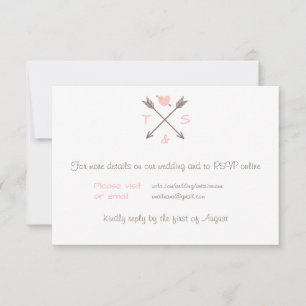 Arrows Pinkj Heart - RSVP Card