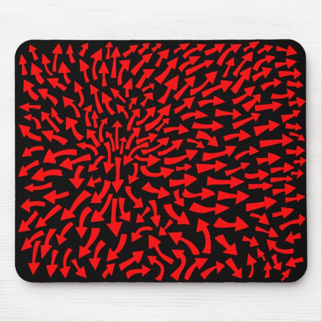 Arrows - Red on Black Mouse Mat (Front)