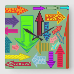 Arrows Square Wall Clock