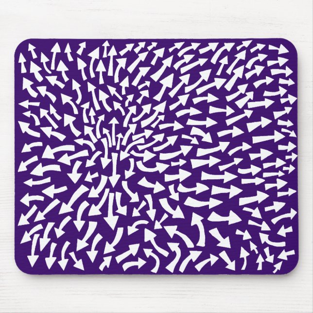 Arrows - White on Deep Purple 330066 Mouse Mat (Front)