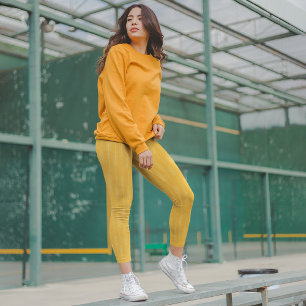 Arrows Yellow Capri Leggings
