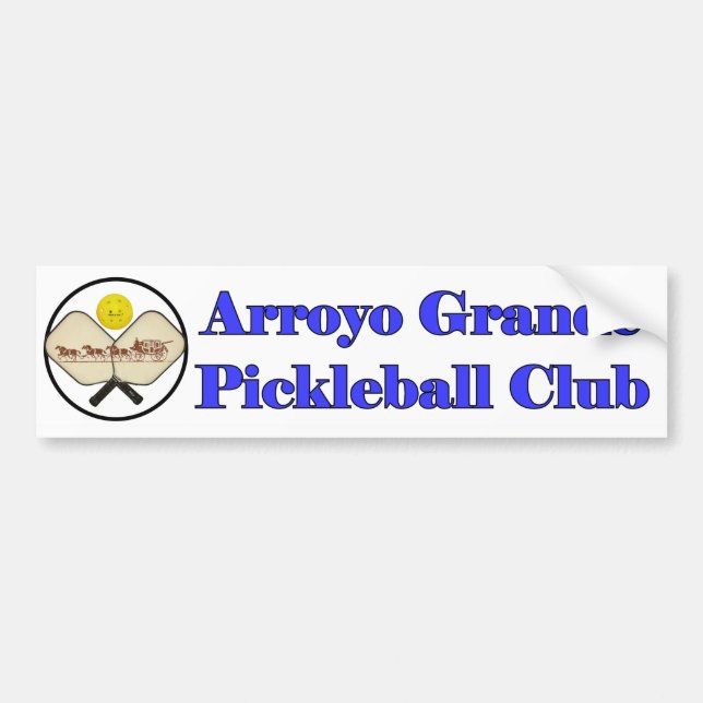 Arroyo Grande Pickleball Club Bumper Sticker (Front)