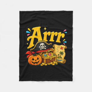 Arrr funny pirate halloween pirate hat pumpkin fleece blanket