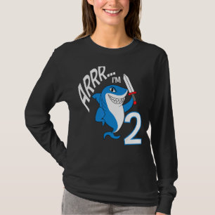 Arrr I'm 2 Shark Birthday Themed Bday Party Celebr T-Shirt