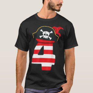 Arrr I'M 4 Cool Pirate Theme 4Th Birthday Party  T-Shirt