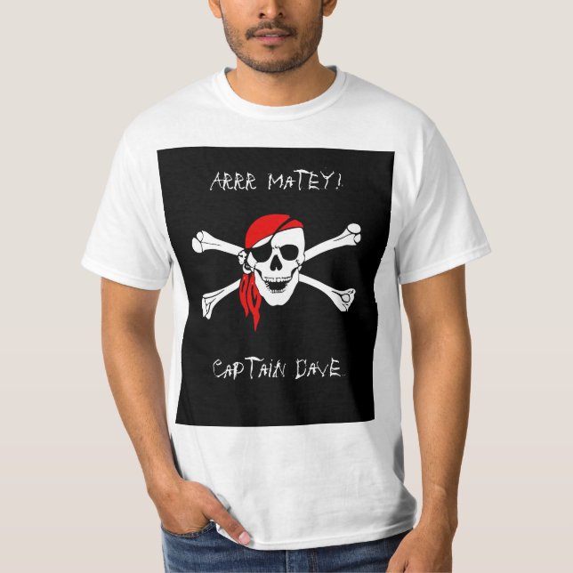 ARRR Matey Custom Pirate Mens Tshirt  Shirt Top (Front)