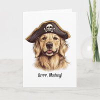 Arrr Matey Pirate Golden Retriever Dog Skull