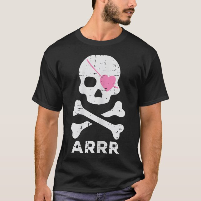  Arrr Pirate Heart Eyepatch Halloween Women  T-Shirt (Front)
