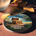 Arrr-some Pirate Island Ship Birthday Round Paper Coaster<br><div class="desc">Ahoy there, Party Planners of Mini Seafarers! 🏴‍☠️ What's a Pirate Bash without the right gear? Get yer hands on these Arrr-some Pirate Island Ship Birthday Paper Coasters! Adorned with a painted paradise island 'n' a gallant pirate ship sailin' on azure waters, these coasters be the treasure ye need fer...</div>