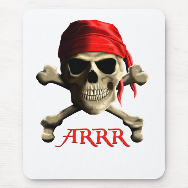ARRR Talk Like A Pirate Jolly Roger Mouse Mat (Front)