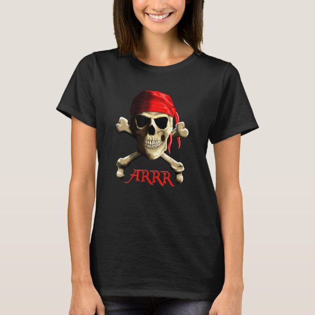 Arrr Talk Like A Pirate Jolly Roger T-Shirt (Front)