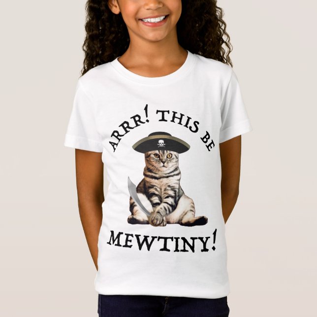 Arrr! This Be Mewtiny! Pirate Cat T-Shirt (Front)