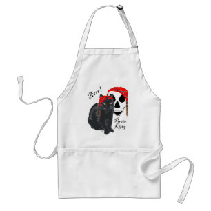 Arrrr! Black Cat Pirate Kitty Standard Apron