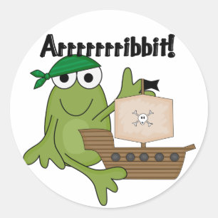 Arrrrrrribbit Frog Pirate Tshirts and Gifts Classic Round Sticker