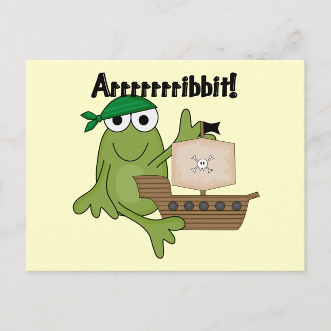 Arrrrrrribbit Frog Pirate Tshirts and Gifts Postcard (Front)