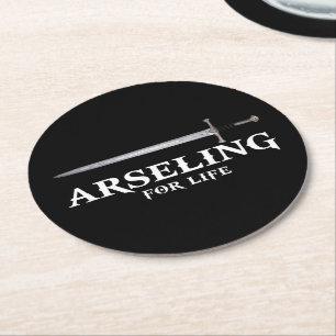 Arseling For Life Vintage Sword Kingdom Life Round Paper Coaster
