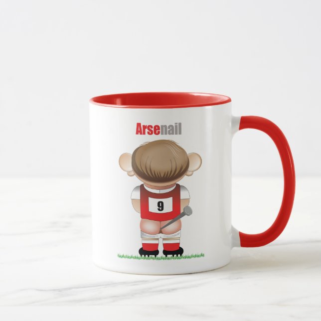 ArseNail (Arsenal) Funny Football Cartoon Mug (Right)