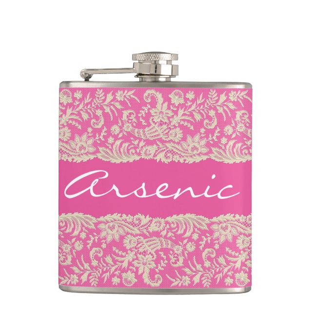 Arsenic and Old Lace Personalise Hip Flask (Front)