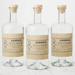 Arsenic on Burlap Liquor Bottle Labels
