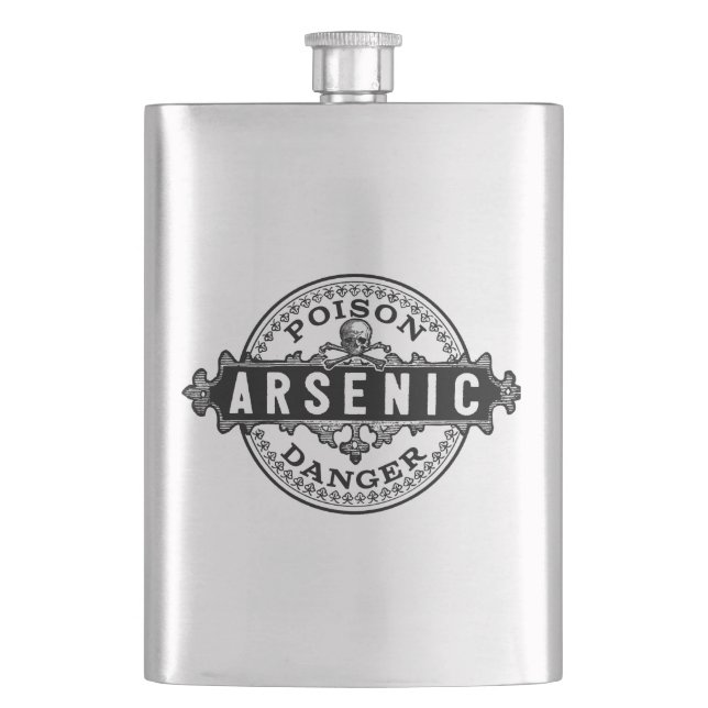 Arsenic Vintage Style Poison Label Hip Flask (Front)