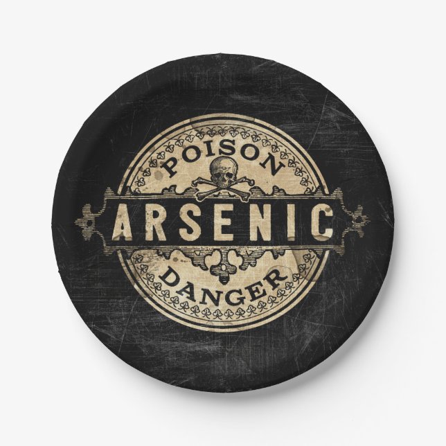 Arsenic Vintage Style Poison Label Paper Plate (Front)
