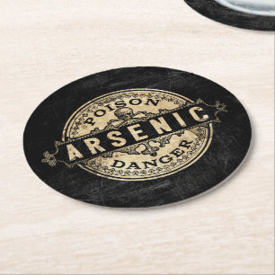 Arsenic Vintage Style Poison Label Round Paper Coaster