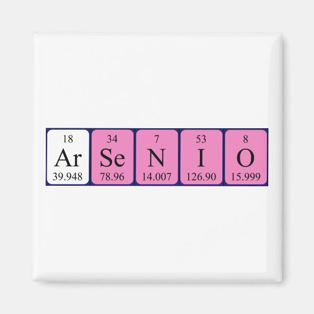 Arsenio periodic table name magnet (Front)