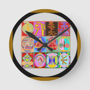 Art101 Reiki n Karuna Healing Symbol Collection Round Clock