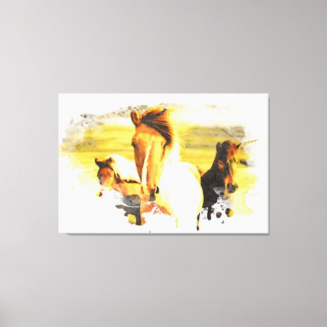 *~* Art 3 Horses - Mustangs Mountains AR22 Equine Canvas Print (Front)