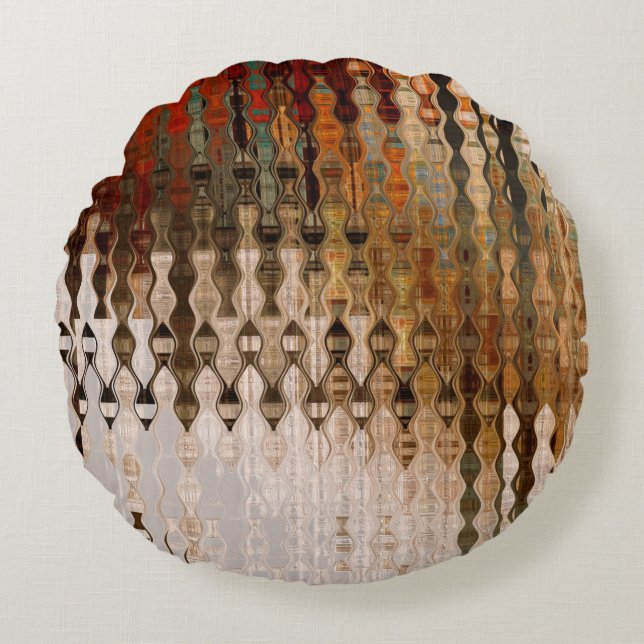 art abstract colourful geometric intersection back round cushion (Front)