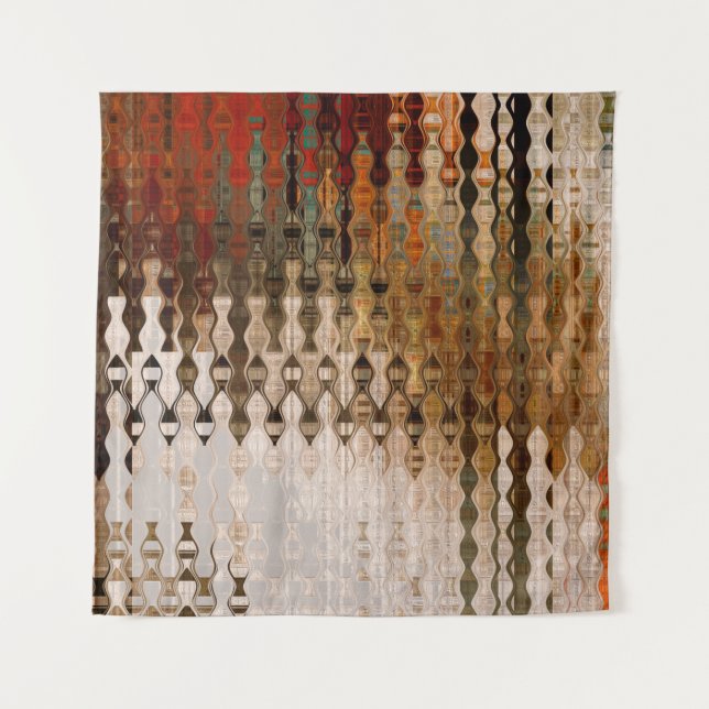 art abstract colourful geometric intersection back tapestry (Front)