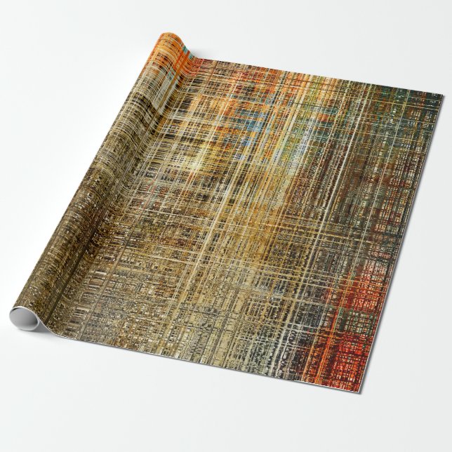 Art abstract colourful geometric intersection back wrapping paper (Unrolled)