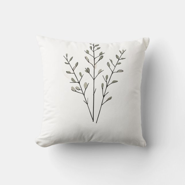 Art Abstract Earthy Branch  Cushion (Front)