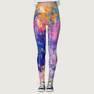 Art Abstract Forest Tropical Colour Leggings