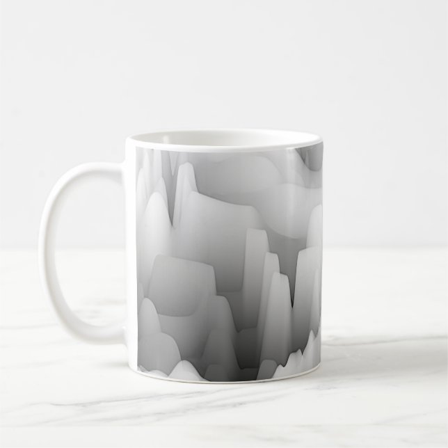 art abstract fractal wave blurred monochrome backg coffee mug (Left)