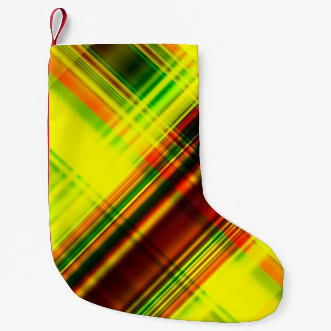 art abstract geometric diagonal pattern background small christmas stocking (Front)